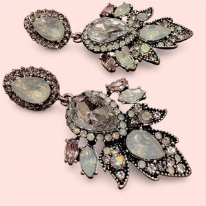 Elegant Silver and White Crystal Earrings